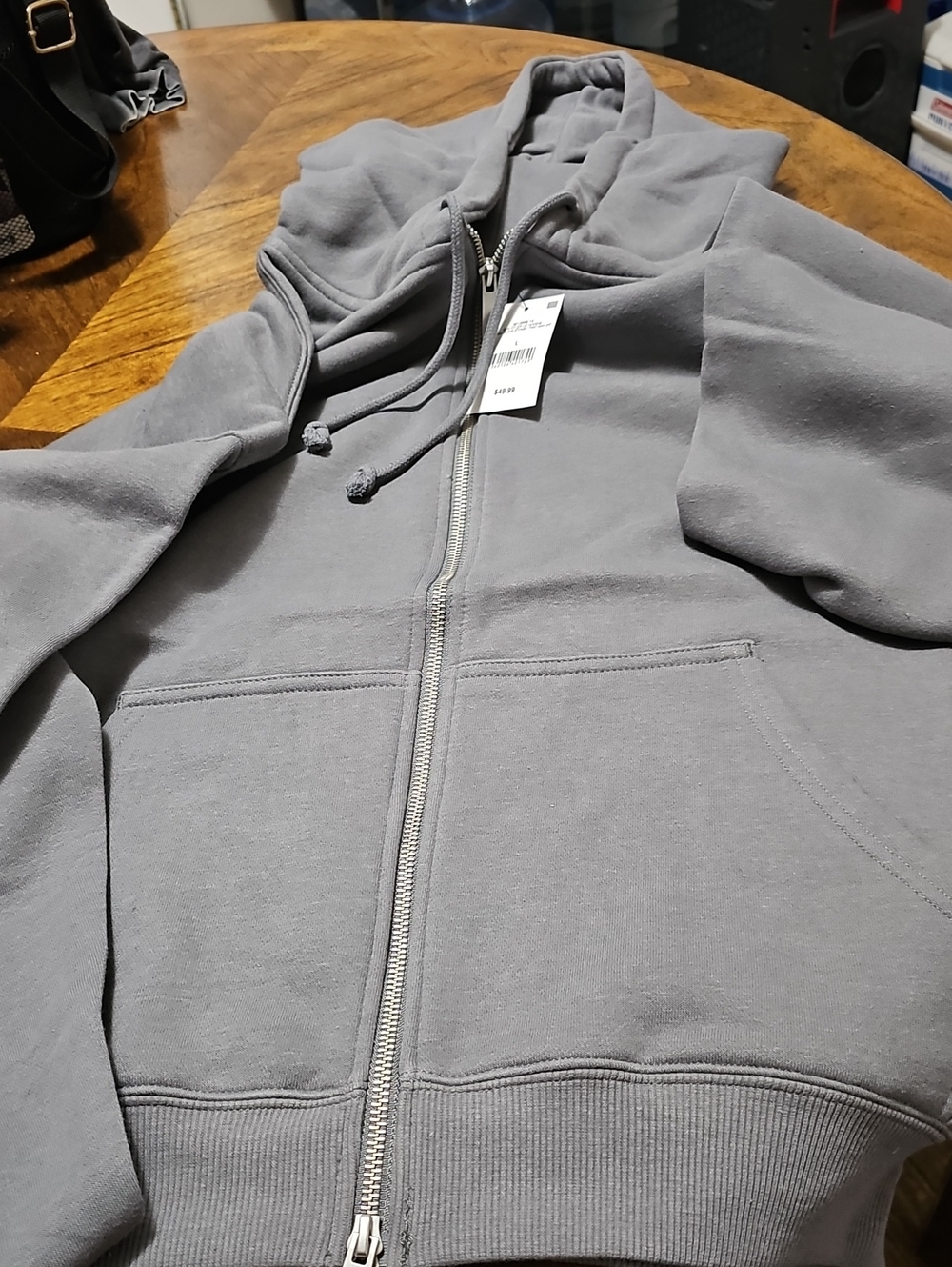 Cotton On Gray Zip-Up Lightweight Hoodie Jacket